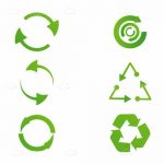 Set of Green Recycle Icons